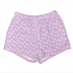 Emory Park Pastel Purple Floral High-Waist Shorts